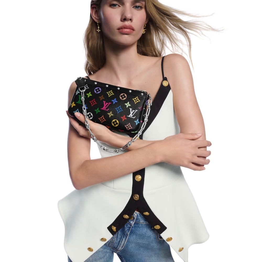 COPY - LIMITED Louis Vuitton x Takashi Murakami Pochette Accessoires Black Mult…